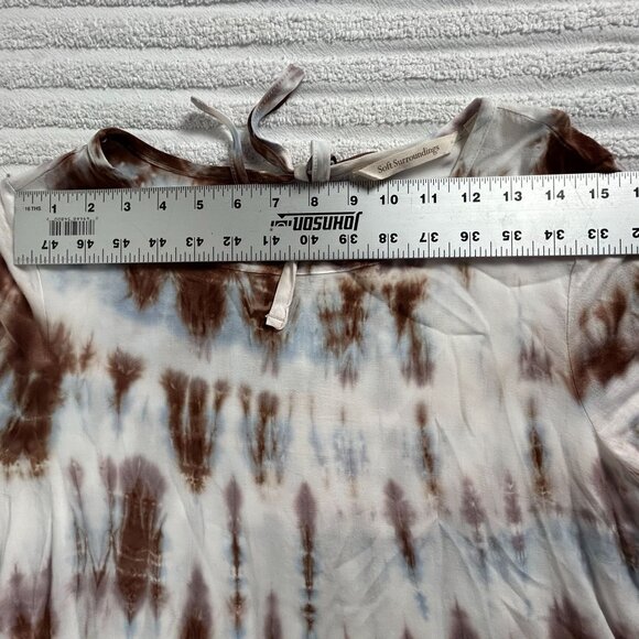 Soft Surroundings Womens Tie-Dye Long Sleeve Tunic Top Blouse PS Brown NWOT - Picture 5 of 7